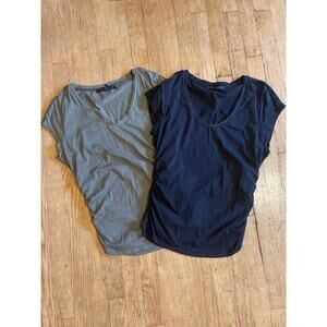 White House Black Market Two Ruched Side Tee Shirt Womens Medium